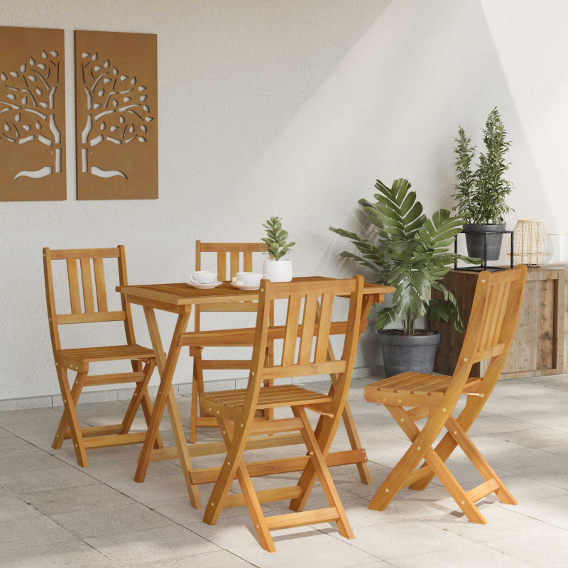 Krzesła Bistro na Zewnątrz 4 pcs naturalny 40 x 42 x 85 cm