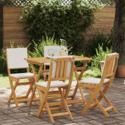 Krzesła Bistro na Zewnątrz 4 pcs kremowobiały 38 x 46 x 85 cm