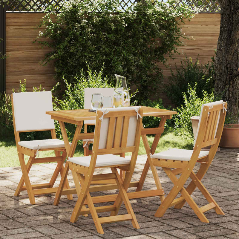 Krzesła Bistro na Zewnątrz 4 pcs kremowobiały 38 x 46 x 85 cm