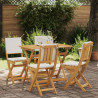 Krzesła Bistro na Zewnątrz 4 pcs kremowobiały 38 x 46 x 85 cm