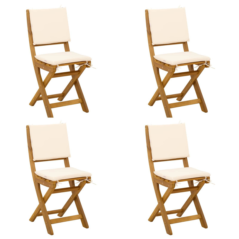 Krzesła Bistro na Zewnątrz 4 pcs kremowobiały 38 x 46 x 85 cm