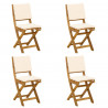 Krzesła Bistro na Zewnątrz 4 pcs kremowobiały 38 x 46 x 85 cm