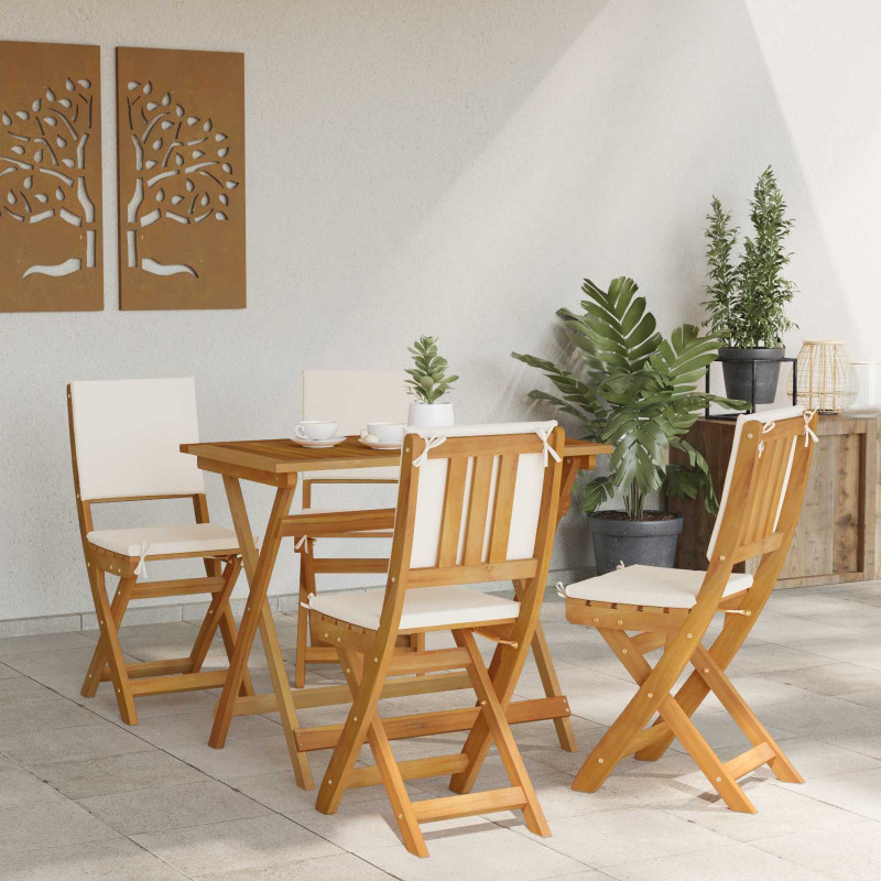 Krzesła Bistro na Zewnątrz 4 pcs kremowobiały 38 x 46 x 85 cm