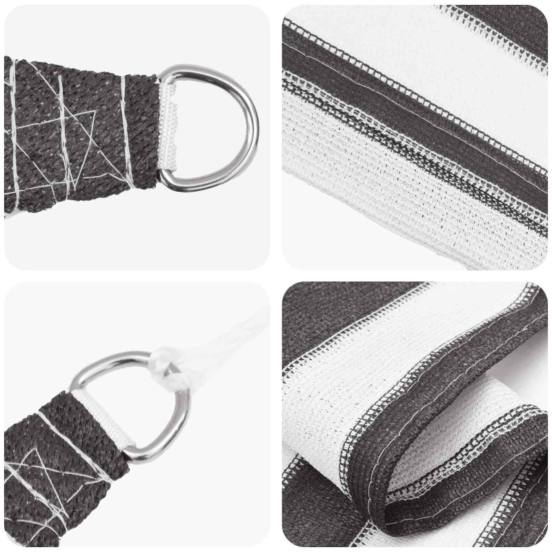 Żagiel przeciwsłoneczny Antracytowy i biały 2 x 2 m HDPE
