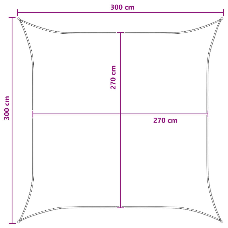 Żagiel przeciwsłoneczny Antracytowy i biały 3 x 3 m HDPE