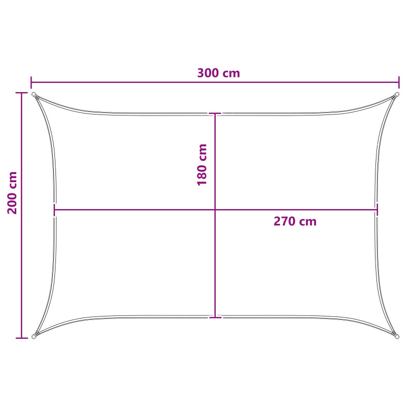 Żagiel przeciwsłoneczny Antracytowy i biały 2 x 3 m HDPE