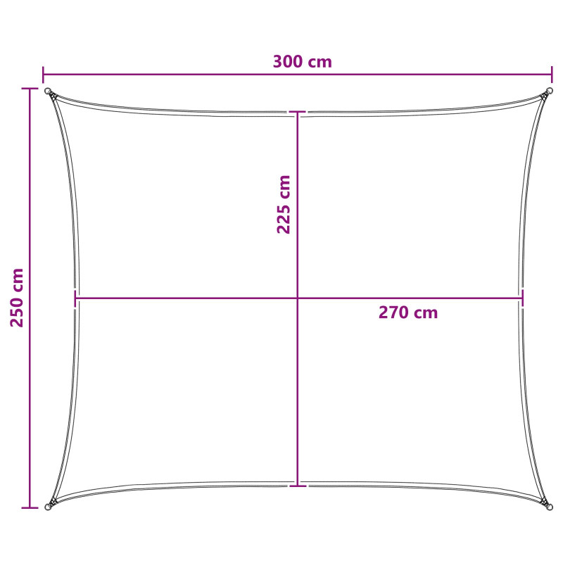 Żagiel przeciwsłoneczny Antracytowy i biały 2,5 x 3 m HDPE