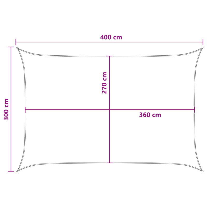 Żagiel przeciwsłoneczny Antracytowy i biały 3 x 4 m HDPE