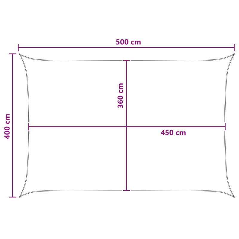 Żagiel przeciwsłoneczny Antracytowy i biały 4 x 5 m HDPE