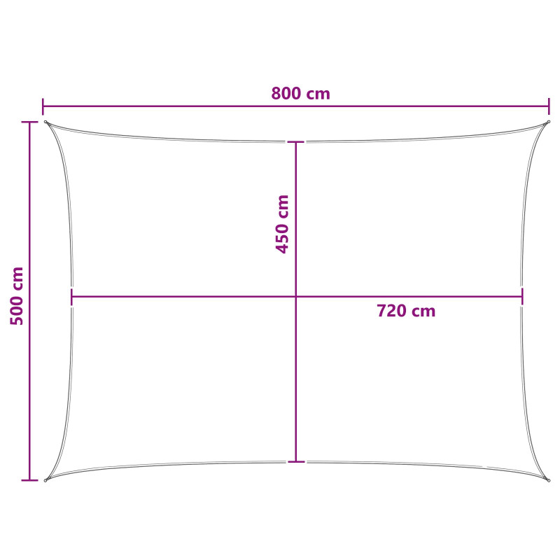 Żagiel przeciwsłoneczny Antracytowy i biały 5 x 8 m HDPE