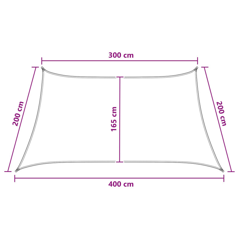 Żagiel przeciwsłoneczny Antracytowy i biały 3 / 4 x 2 m HDPE