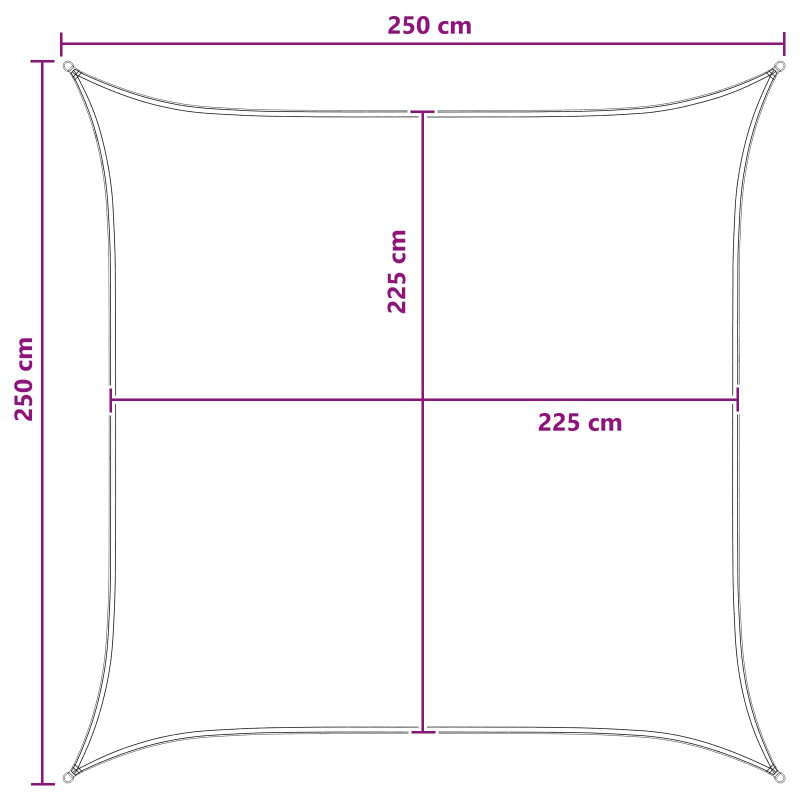 Żagiel przeciwsłoneczny Żółty i Biały 2,5 x 2,5 m HDPE
