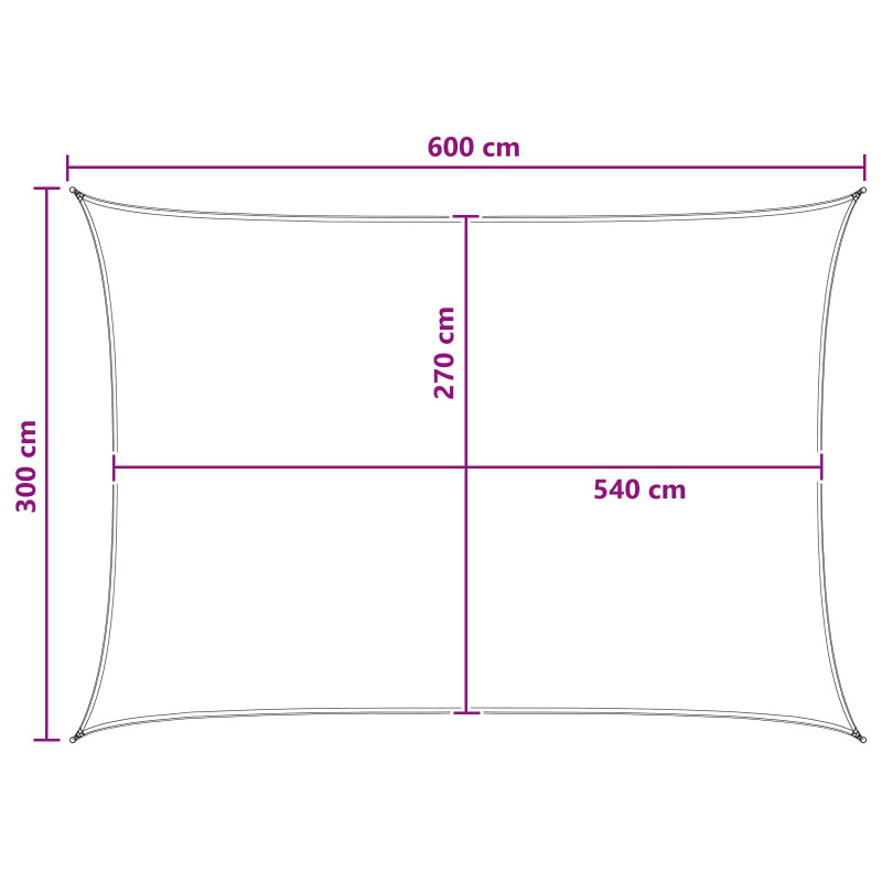 Żagiel przeciwsłoneczny Żółty i Biały 3 x 6 m HDPE