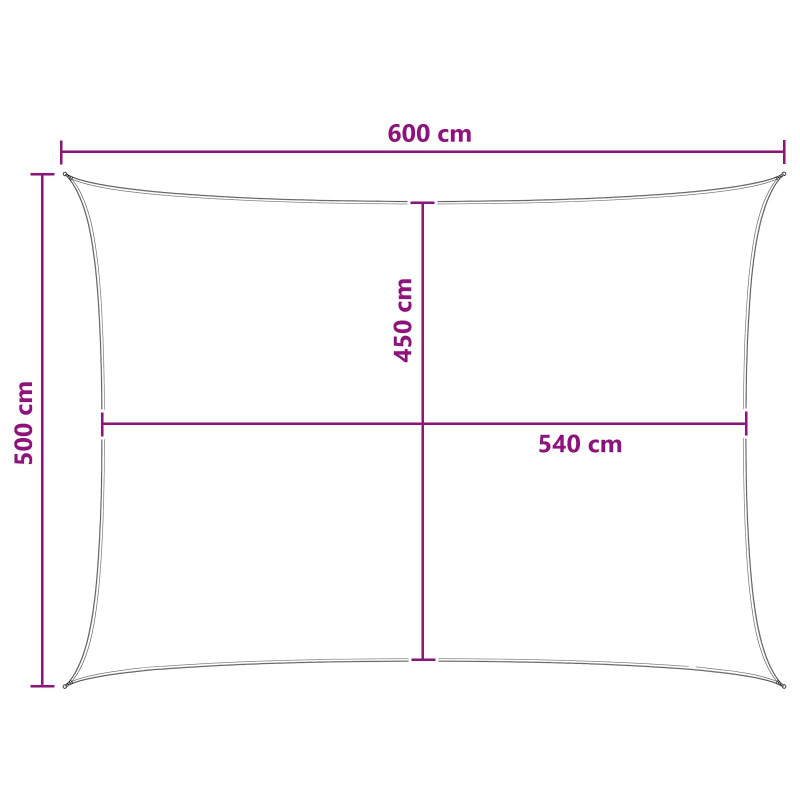 Żagiel przeciwsłoneczny Żółty i Biały 5 x 6 m HDPE