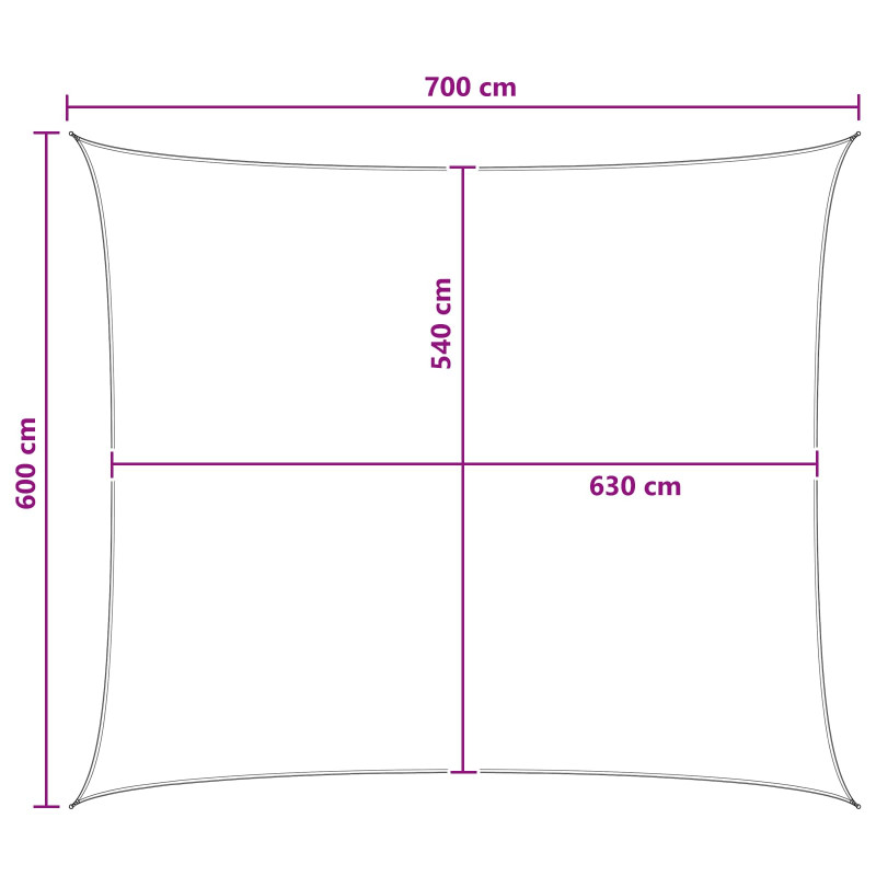 Żagiel przeciwsłoneczny Żółty i Biały 6 x 7 m HDPE