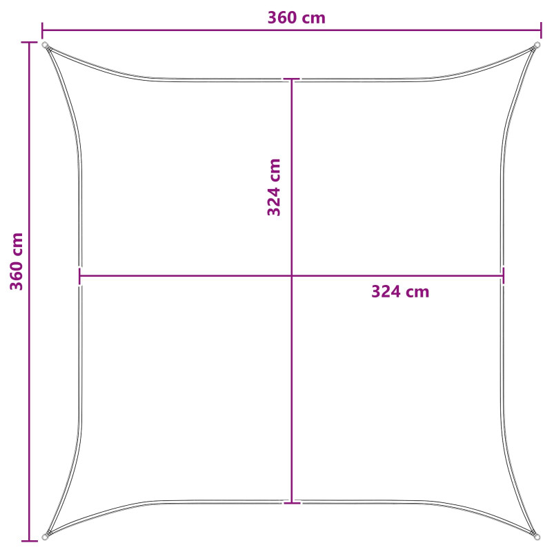 Żagiel przeciwsłoneczny Niebieski i biały 3,6 x 3,6 m HDPE