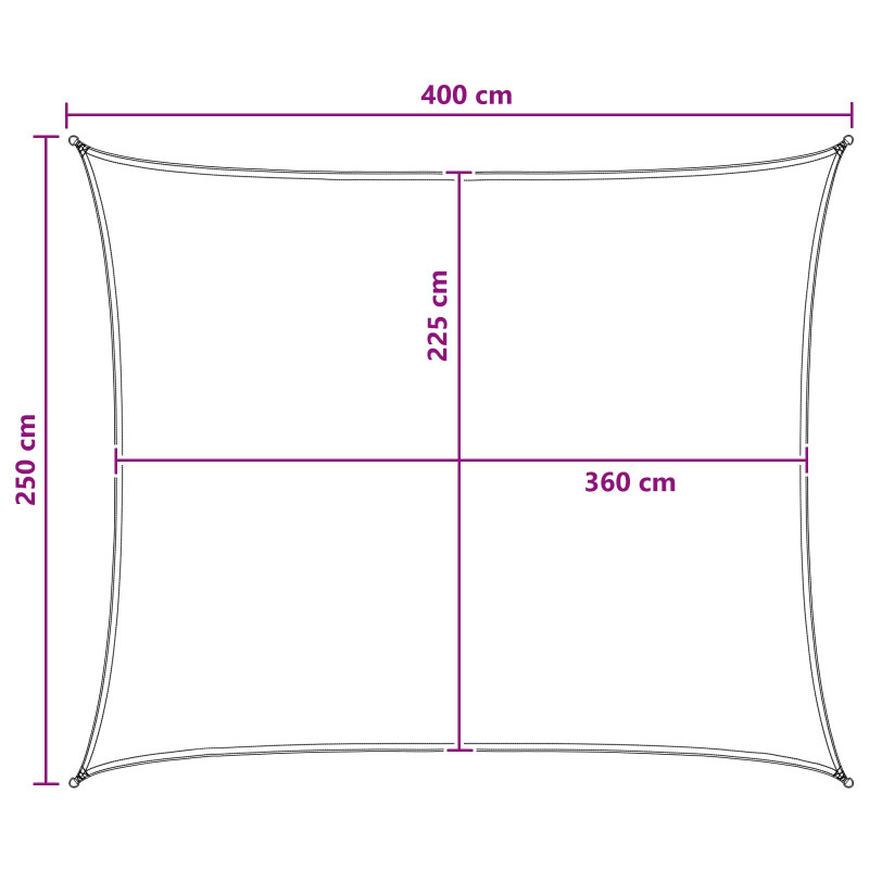 Żagiel przeciwsłoneczny Niebieski i biały 2,5 x 4 m HDPE