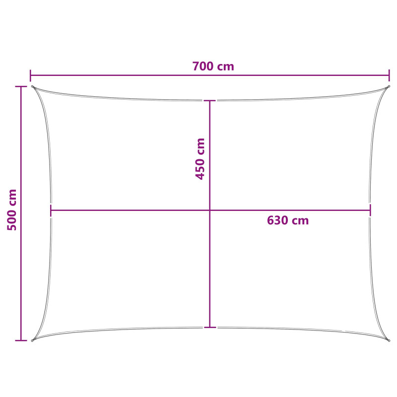 Żagiel przeciwsłoneczny Niebieski i biały 5 x 7 m HDPE
