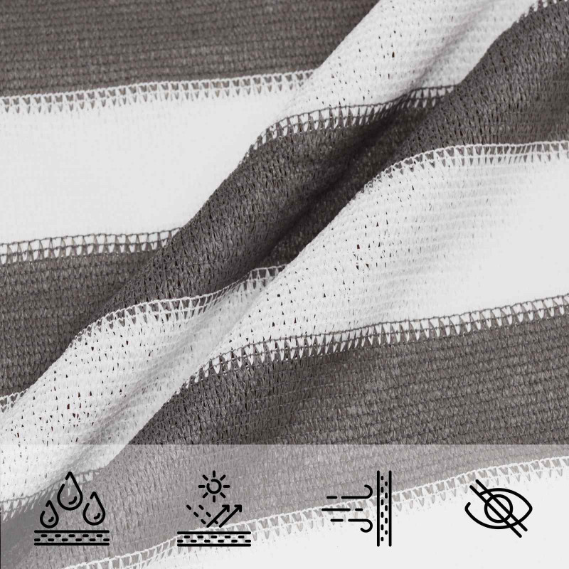 Żagiel przeciwsłoneczny Jasnoszary i biały. 4,5 x 4,5 m HDPE
