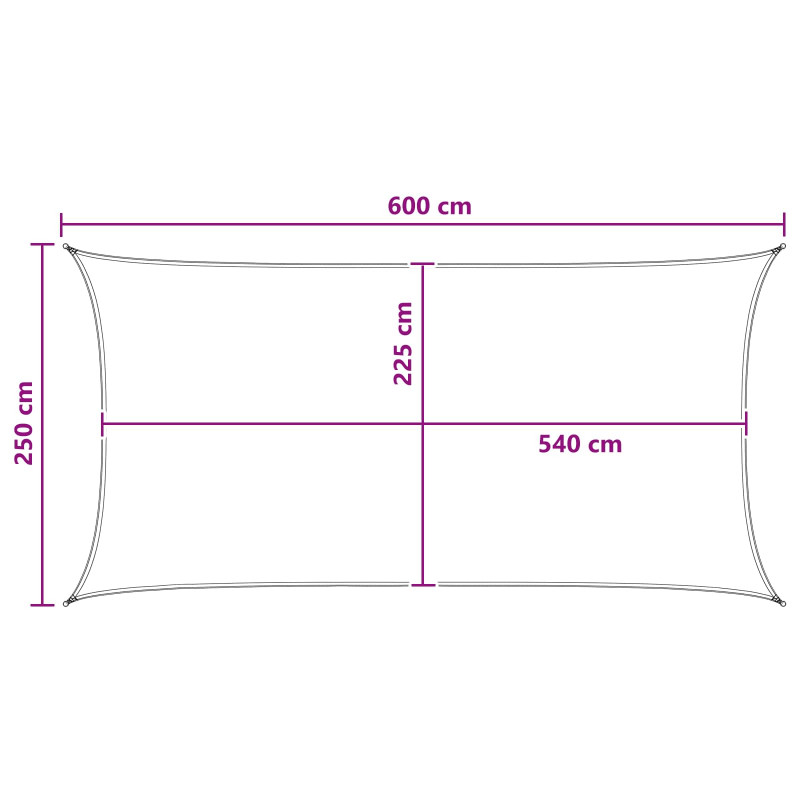 Żagiel przeciwsłoneczny Jasnoszary i biały. 2,5 x 6 m HDPE