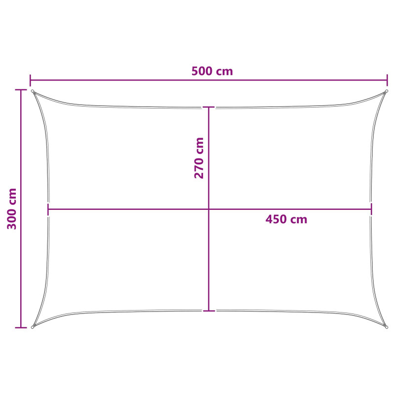 Żagiel przeciwsłoneczny Jasnoszary i biały. 3 x 5 m HDPE
