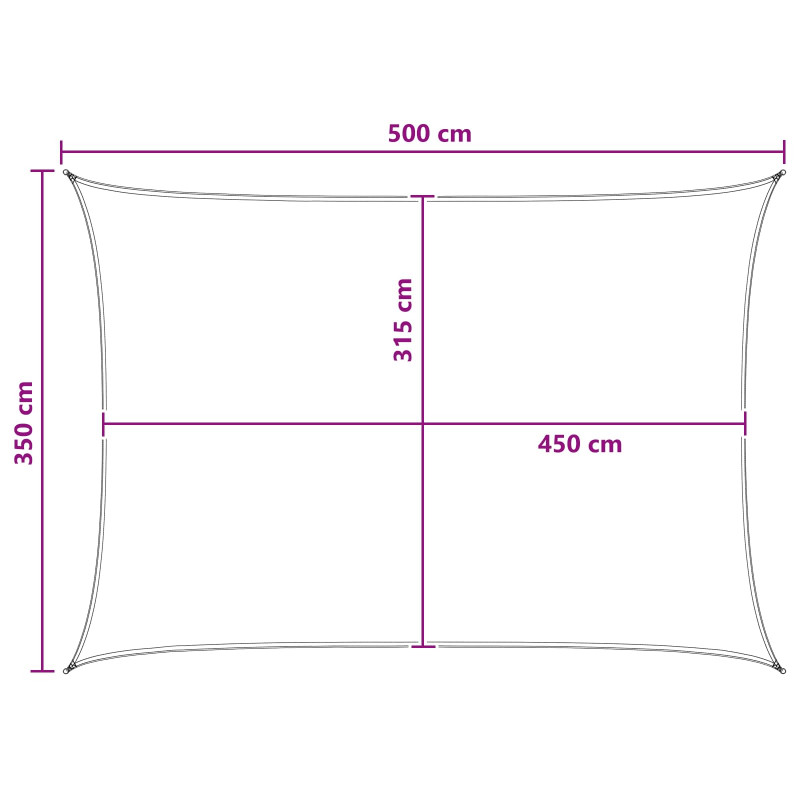 Żagiel przeciwsłoneczny Jasnoszary i biały. 3,5 x 5 m HDPE