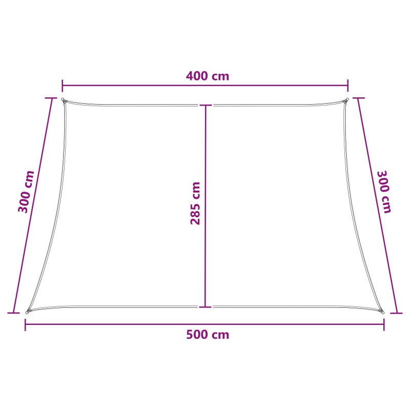 Żagiel przeciwsłoneczny Jasnoszary i biały. 4 / 5 x 3 m HDPE