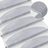 Samoprzylepne maty na schody Półokrąg 15 pcs jasnoszary