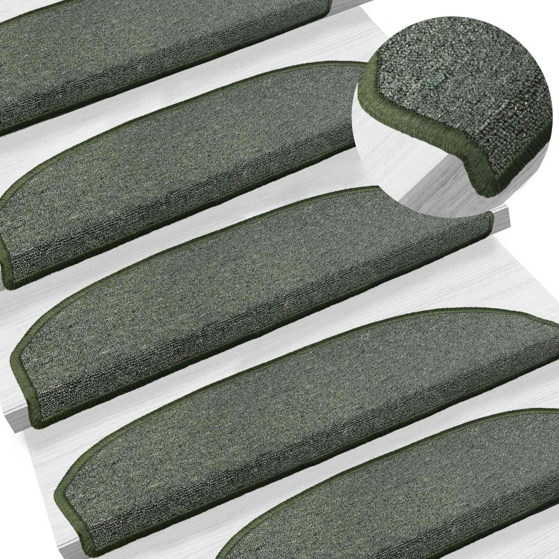 Samoprzylepne maty na schody Półokrąg 15 pcs Ciemnozielony