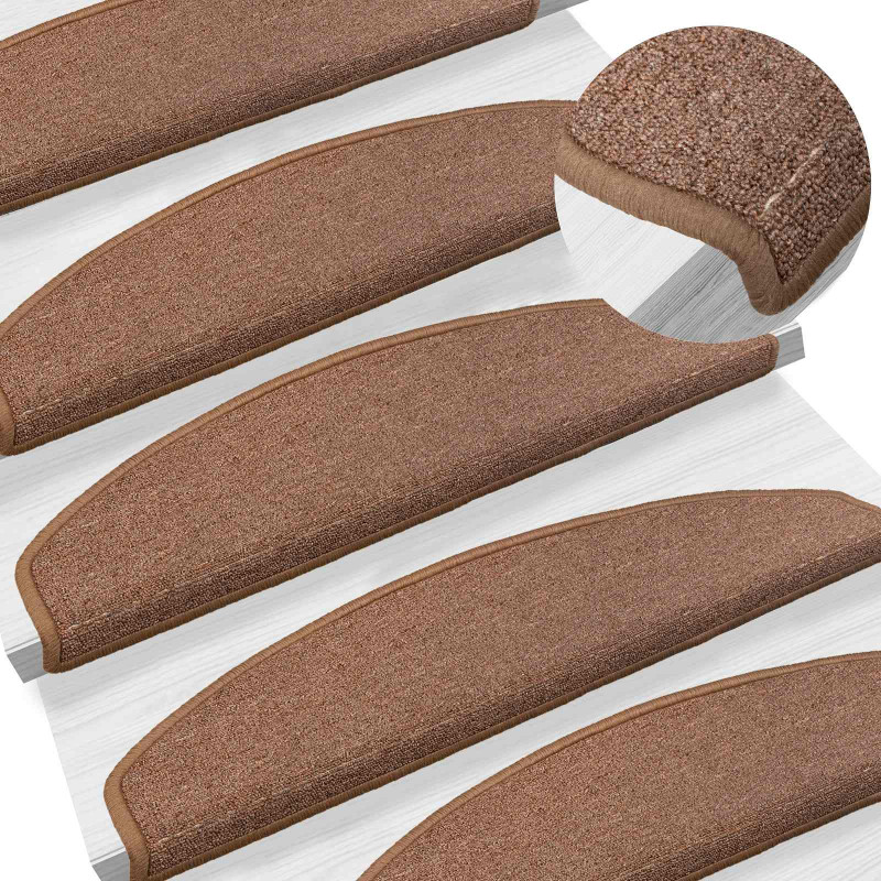 Samoprzylepne maty na schody 15 pcs brązowy 80 x 24,5 x 3,5 cm