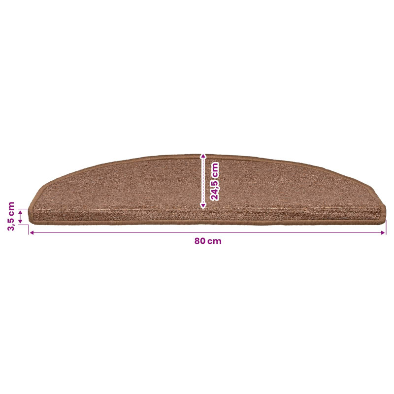 Samoprzylepne maty na schody 15 pcs brązowy 80 x 24,5 x 3,5 cm