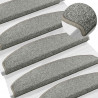 Samoprzylepne maty na schody Półokrąg 15 pcs jasnoszary