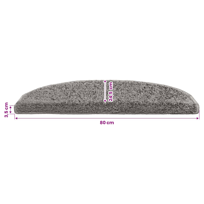 Samoprzylepne maty na schody 15 pcs Szary 80 x 24,5 x 3,5 cm