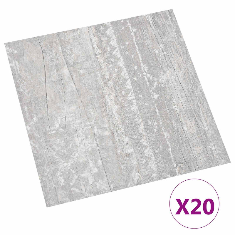 Samoprzylepne Deski Podłogowe 30,5 x 30,5 cm 20 pcs PVC Szary