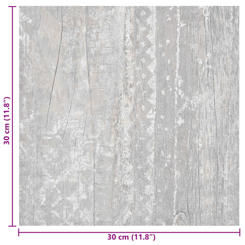 Samoprzylepne Deski Podłogowe 30,5 x 30,5 cm 20 pcs PVC Szary