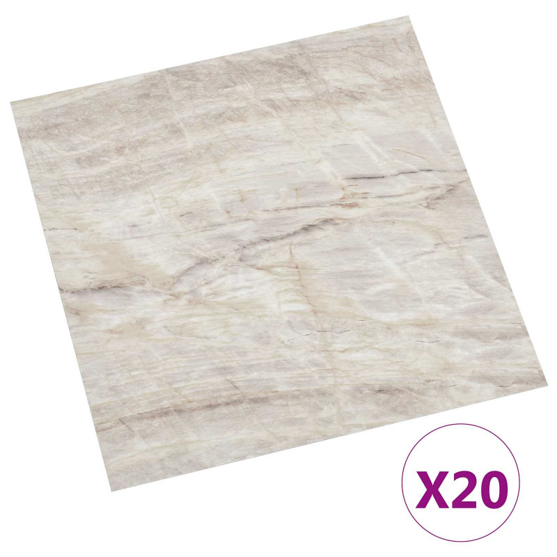 Samoprzylepne Deski Podłogowe 30,5 x 30,5 cm 20 pcs PVC Beżowy
