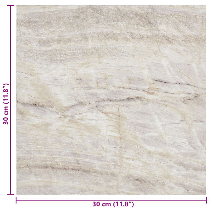 Samoprzylepne Deski Podłogowe 30,5 x 30,5 cm 20 pcs PVC Beżowy