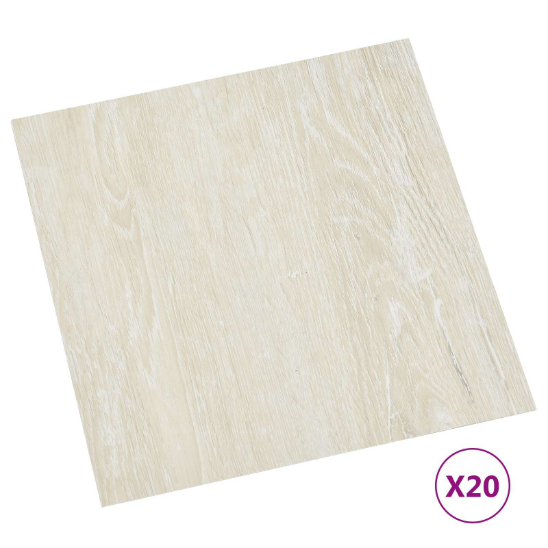 Samoprzylepne Deski Podłogowe 30,5 x 30,5 cm 20 pcs PVC kremowy