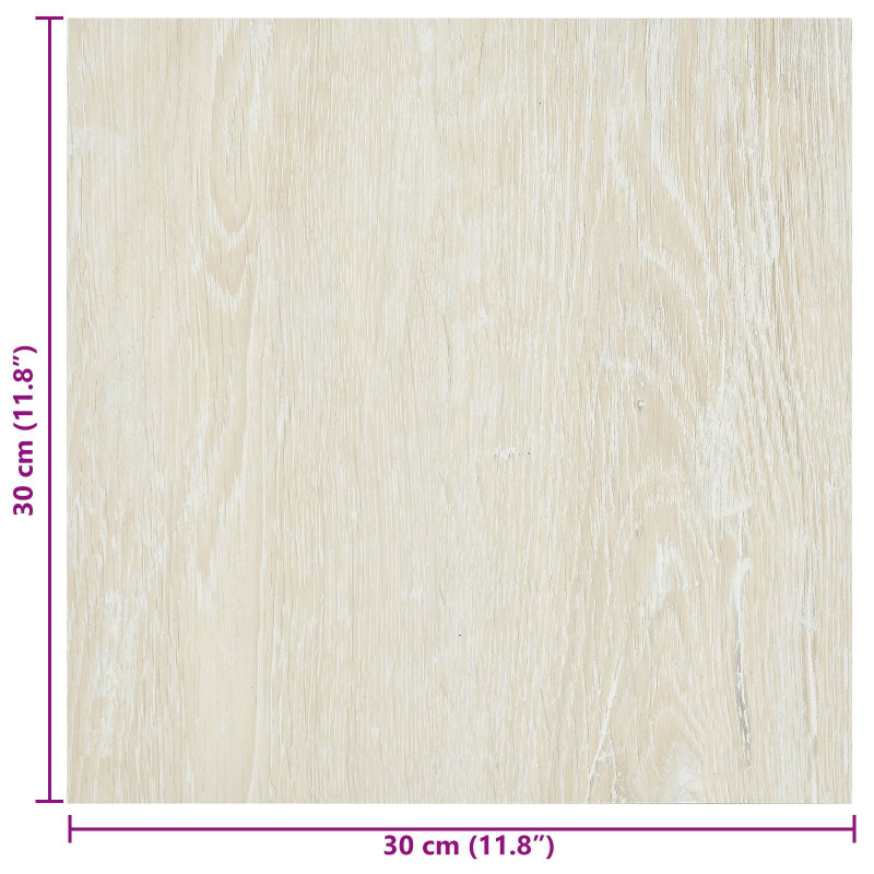 Samoprzylepne Deski Podłogowe 30,5 x 30,5 cm 20 pcs PVC kremowy