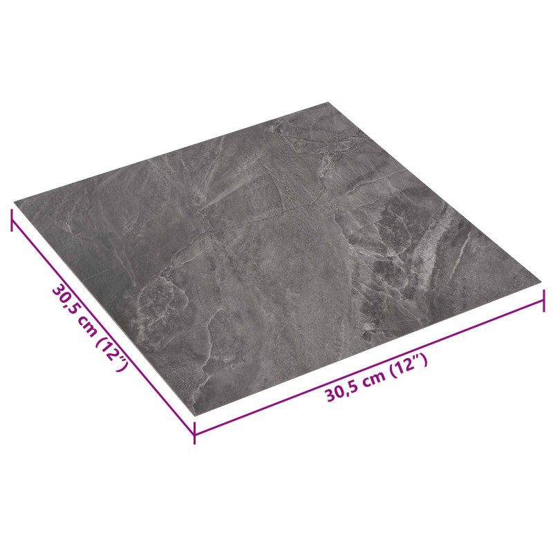 Samoprzylepne Deski Podłogowe 30,5 x 30,5 cm 20 pcs PVC Czarny