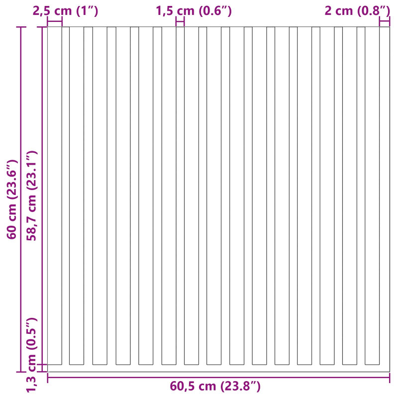 Panele ścienne 2 pcs Szary 60,5 x 60 cm