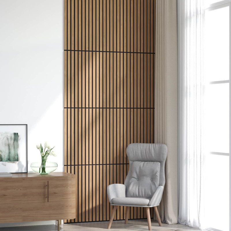 Panele ścienne 8 pcs naturalny 60,5 x 60 cm