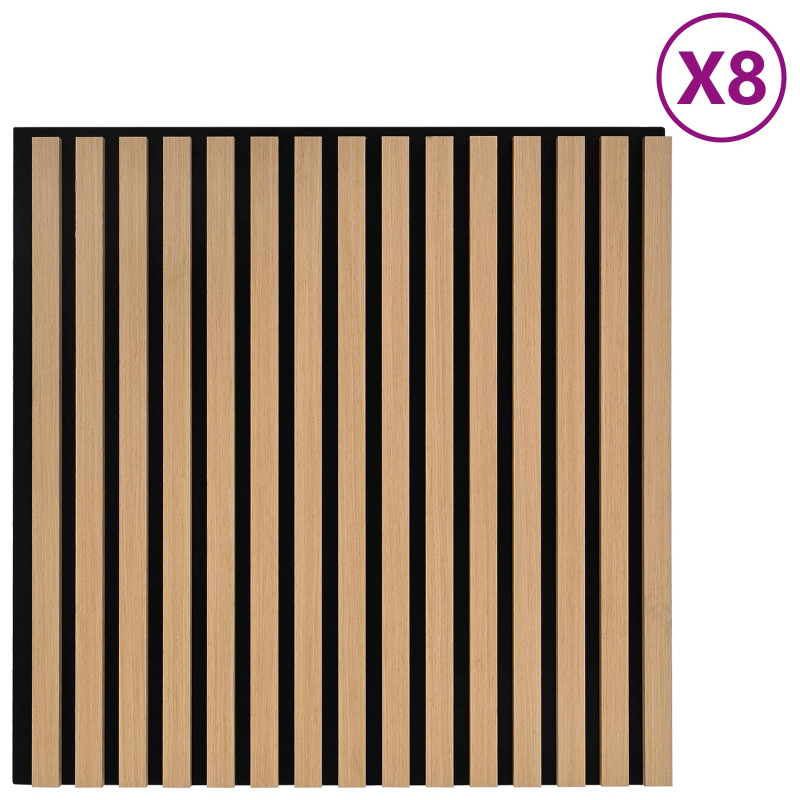 Panele ścienne 8 pcs naturalny 60,5 x 60 cm