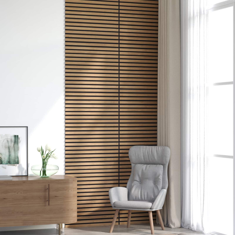 Panele ścienne 8 pcs naturalny 60,5 x 60 cm
