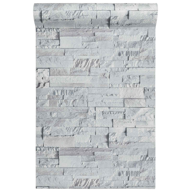 Tapeta 3D z kamieniem jasnoszary 10 x 0,53 m