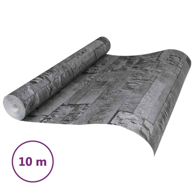 Tapeta 3D z kamieniem Czarny 10 x 0,53 m Tkanina nienałożona