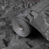 Tapeta 3D z kamieniem Czarny 10 x 0,53 m Tkanina nienałożona