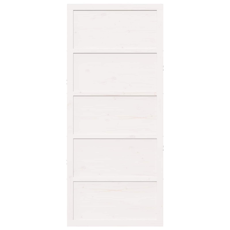 Drzwi do stodoły Biały 100 x 2,5 x 208 cm Lite drewno sosnowe