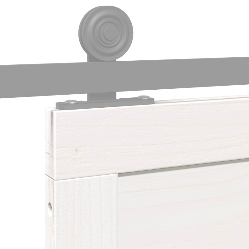 Drzwi do stodoły Biały 100 x 2,5 x 208 cm Lite drewno sosnowe