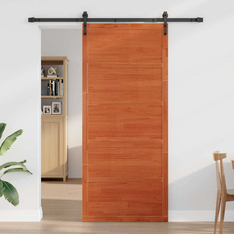 Drzwi do stodoły Woskowany brąz 100 x 2,5 x 208 cm
